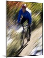 Blurred Action of Recreational Mountain Biker Riding on the Trails-null-Mounted Photographic Print