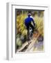 Blurred Action of Recreational Mountain Biker Riding on the Trails-null-Framed Photographic Print