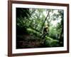 Blurred Action of Recreational Mountain Biker Riding on the Trails-null-Framed Photographic Print