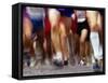 Blurred Action of Runner's Legs Competing in a Race, New York, New York, USA-Chris Trotman-Framed Stretched Canvas