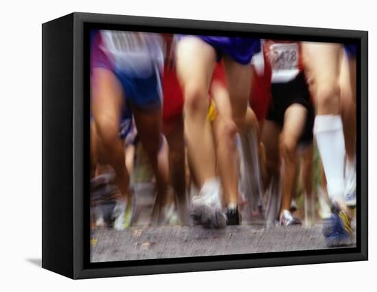 Blurred Action of Runner's Legs Competing in a Race, New York, New York, USA-Chris Trotman-Framed Stretched Canvas