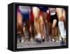 Blurred Action of Runner's Legs Competing in a Race, New York, New York, USA-Chris Trotman-Framed Stretched Canvas