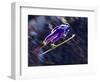 Blurred Action of Ski Jumper Flying Throught the Air-null-Framed Photographic Print