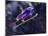 Blurred Action of Ski Jumper Flying Throught the Air-null-Mounted Photographic Print