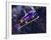 Blurred Action of Ski Jumper Flying Throught the Air-null-Framed Photographic Print