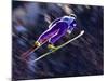 Blurred Action of Ski Jumper Flying Throught the Air-null-Mounted Photographic Print