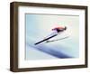 Blurred Action of Sky Jumper Flying Through the Air, Lake Placid, New York, USA-null-Framed Photographic Print