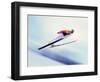 Blurred Action of Sky Jumper Flying Through the Air, Lake Placid, New York, USA-null-Framed Photographic Print