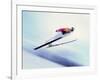 Blurred Action of Sky Jumper Flying Through the Air, Lake Placid, New York, USA-null-Framed Photographic Print