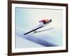Blurred Action of Sky Jumper Flying Through the Air, Lake Placid, New York, USA-null-Framed Photographic Print