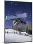 Blurred Action of Snowboarder, Aspen, Colorado, USA-null-Mounted Premium Photographic Print