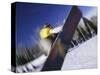 Blurred Action of Snowboarder, Aspen, Colorado, USA-null-Stretched Canvas