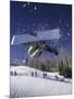 Blurred Action of Snowboarder, Aspen, Colorado, USA-null-Mounted Photographic Print