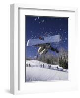 Blurred Action of Snowboarder, Aspen, Colorado, USA-null-Framed Photographic Print