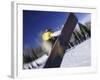 Blurred Action of Snowboarder, Aspen, Colorado, USA-null-Framed Photographic Print