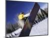 Blurred Action of Snowboarder, Aspen, Colorado, USA-null-Mounted Photographic Print