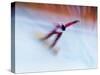 Blurred Action of Snowboarder, Nagano, Japan-null-Stretched Canvas