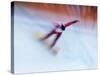 Blurred Action of Snowboarder, Nagano, Japan-null-Stretched Canvas
