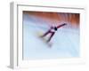 Blurred Action of Snowboarder, Nagano, Japan-null-Framed Premium Photographic Print