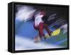 Blurred Action of Snowboarder, Nagano, JPN-null-Framed Stretched Canvas