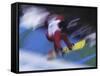 Blurred Action of Snowboarder, Nagano, JPN-null-Framed Stretched Canvas