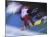 Blurred Action of Snowboarder, Nagano, JPN-null-Mounted Photographic Print