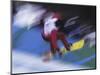 Blurred Action of Snowboarder, Nagano, JPN-null-Mounted Photographic Print