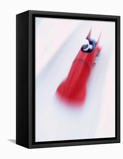 Blurred Action of Two Man Bobsled, Park City, Utah, USA-Chris Trotman-Framed Stretched Canvas