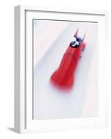 Blurred Action of Two Man Bobsled, Park City, Utah, USA-Chris Trotman-Framed Photographic Print
