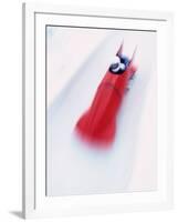 Blurred Action of Two Man Bobsled, Park City, Utah, USA-Chris Trotman-Framed Photographic Print