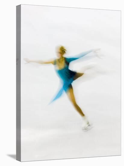 Blurred Action of Woman Figure Skater, Torino, Italy-Chris Trotman-Stretched Canvas