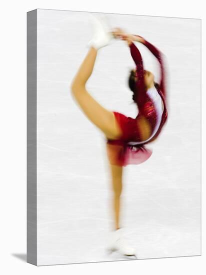 Blurred Action of Woman Figure Skater, Torino, Italy-Chris Trotman-Stretched Canvas