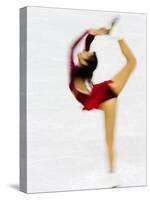 Blurred Action of Woman Figure Skater, Torino, Italy-Chris Trotman-Stretched Canvas