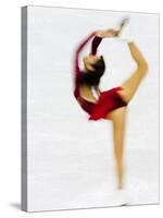 Blurred Action of Woman Figure Skater, Torino, Italy-Chris Trotman-Stretched Canvas