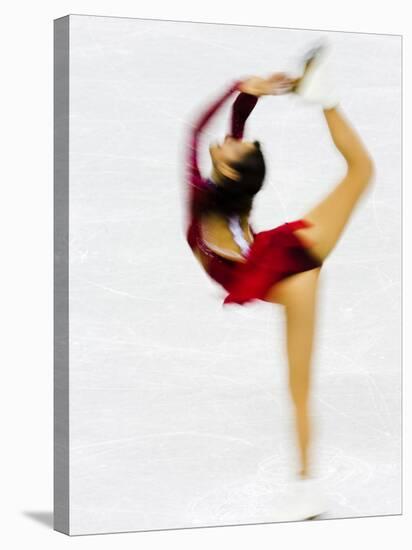 Blurred Action of Woman Figure Skater, Torino, Italy-Chris Trotman-Stretched Canvas