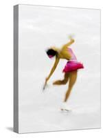 Blurred Action of Woman Figure Skater, Torino, Italy-Chris Trotman-Stretched Canvas