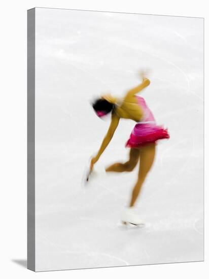 Blurred Action of Woman Figure Skater, Torino, Italy-Chris Trotman-Stretched Canvas