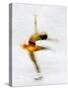 Blurred Action of Woman Figure Skater, Torino, Italy-Chris Trotman-Stretched Canvas