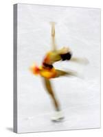 Blurred Action of Woman Figure Skater, Torino, Italy-Chris Trotman-Stretched Canvas