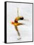 Blurred Action of Woman Figure Skater, Torino, Italy-Chris Trotman-Framed Stretched Canvas