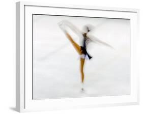 Blurred Action of Woman Figure Skater, Torino, Italy-Chris Trotman-Framed Photographic Print