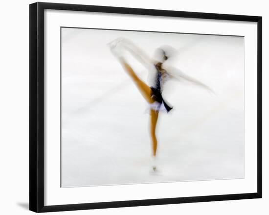 Blurred Action of Woman Figure Skater, Torino, Italy-Chris Trotman-Framed Photographic Print