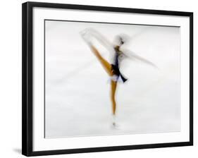 Blurred Action of Woman Figure Skater, Torino, Italy-Chris Trotman-Framed Photographic Print