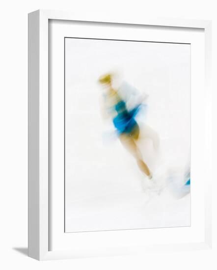 Blurred Action of Woman Figure Skater, Torino, Italy-Chris Trotman-Framed Photographic Print