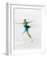 Blurred Action of Woman Figure Skater, Torino, Italy-Chris Trotman-Framed Photographic Print