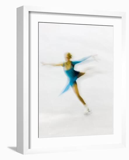 Blurred Action of Woman Figure Skater, Torino, Italy-Chris Trotman-Framed Photographic Print