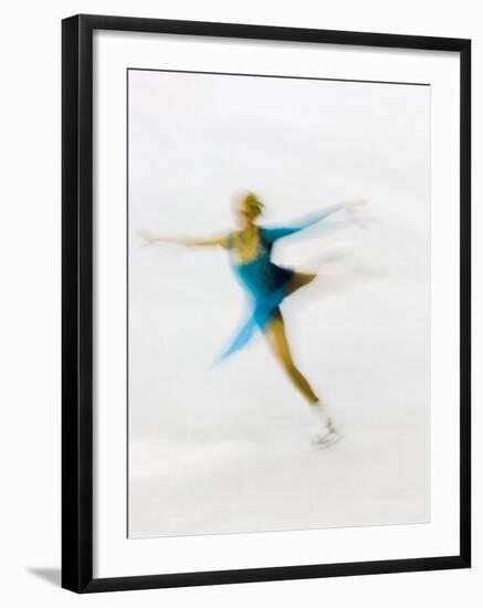 Blurred Action of Woman Figure Skater, Torino, Italy-Chris Trotman-Framed Photographic Print