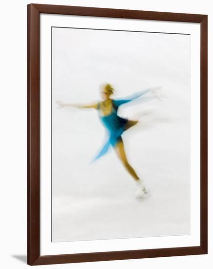 Blurred Action of Woman Figure Skater, Torino, Italy-Chris Trotman-Framed Photographic Print