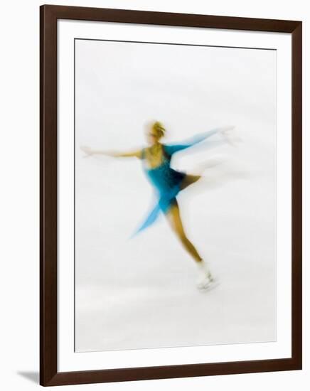 Blurred Action of Woman Figure Skater, Torino, Italy-Chris Trotman-Framed Photographic Print