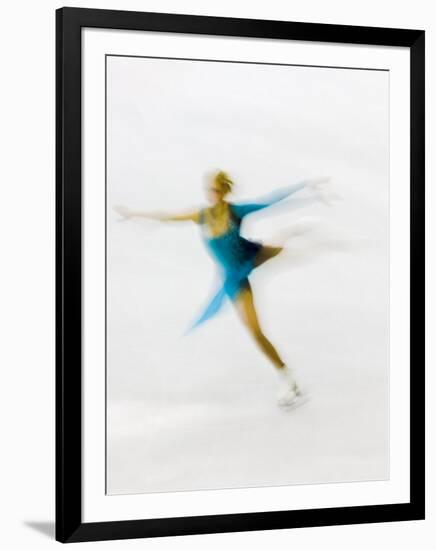 Blurred Action of Woman Figure Skater, Torino, Italy-Chris Trotman-Framed Photographic Print